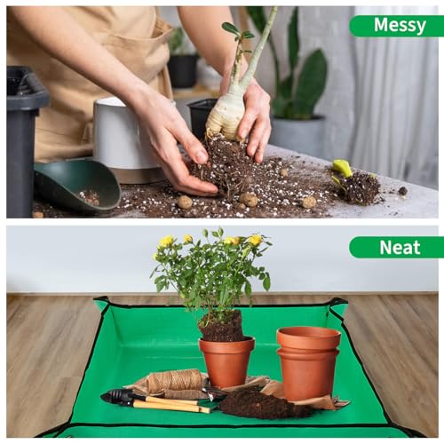 Maqihan tapete plegable para trasplante de plantas 26x26 pulg miniatura 5