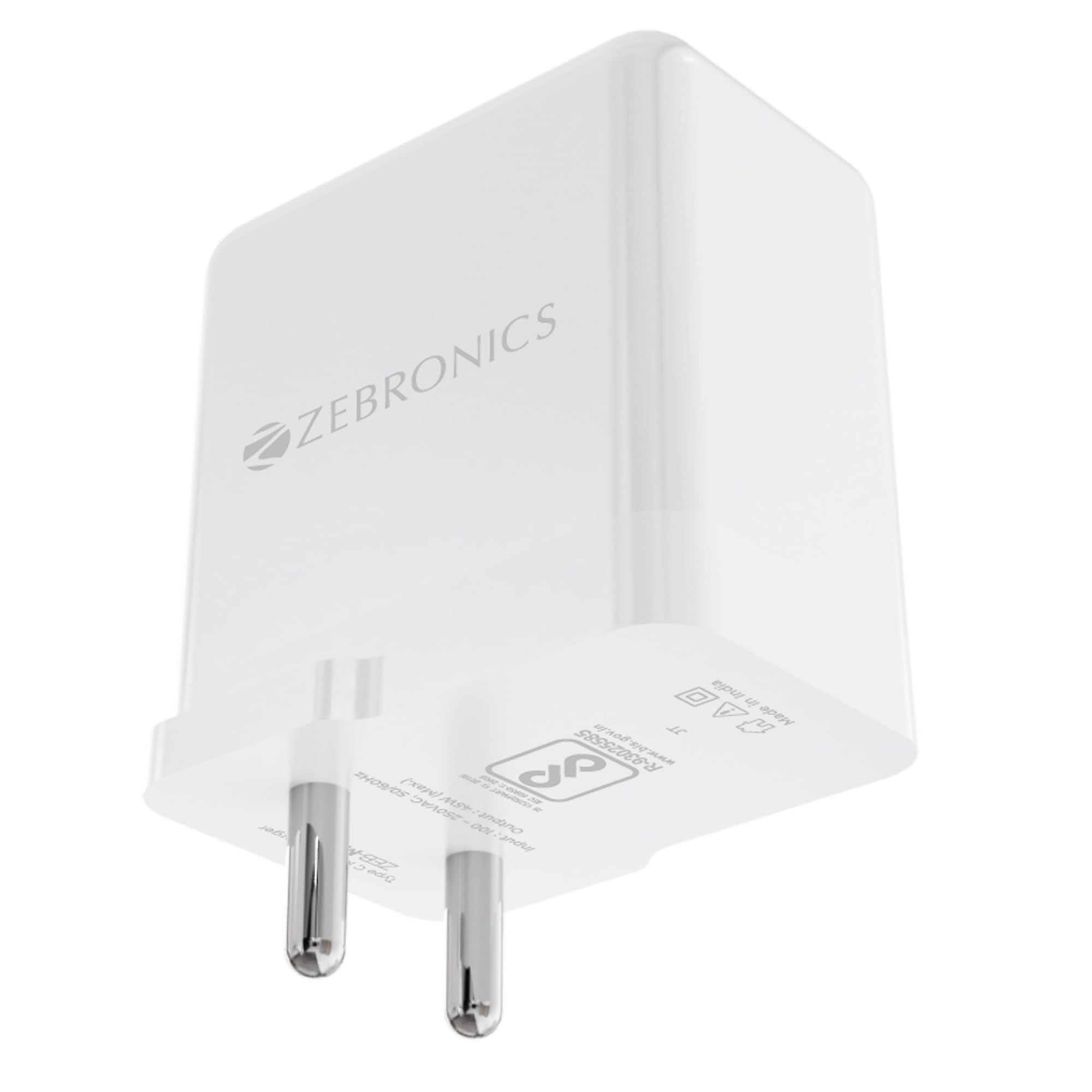ZEBRONICS MA204, 45 Watts, Type C Charger, PD 3.0 (PPS), Rapid Charge, Built in Protections, Compatible for iPhone & Android (B0C78BDP5D) Amazon Price History, Amazon Price Tracker