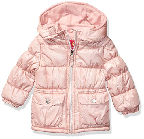 Pink Platinum Girls' Little Spray Foil Print Puffer, Blush, 4