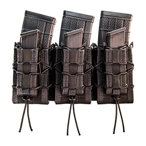 High Speed Gear - Molle Double Decker Taco 3 Rifle & Pistol Mag Pouch, Black Cover