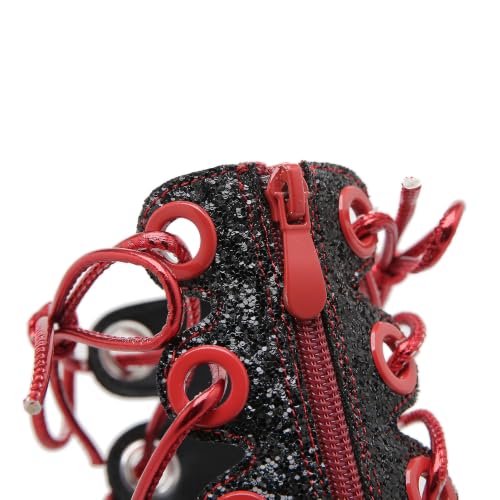 Image of STUPMARY Women Peep Toe Sandals Cut-outs Cross-tied Lace Up High Heeled Gladiator Sandals Zipper Over The Knee Bootie Summer