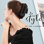 TOCESS 8 Pack Black Big Hair Claw Clips for Women Large Claw Clip for Thin Thick Curly Hair 90's Strong Hold 4.33 Inch Nonslip Matte Jumbo Hair Clips - Image 3