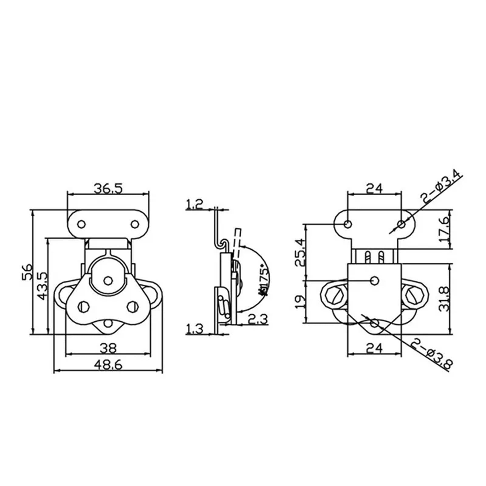1 loquet en fer for loquet de sécurité, pince à utiliser for valise, boîte à outils en bois, serrure à boucle, outils de sécurité, quincaillerie for meubles
