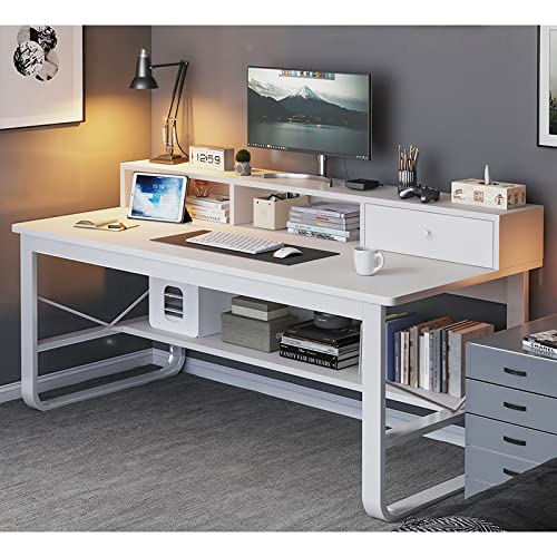 Bureau d'ordinateur moderne en chêne pour ranger les petits espaces - 2