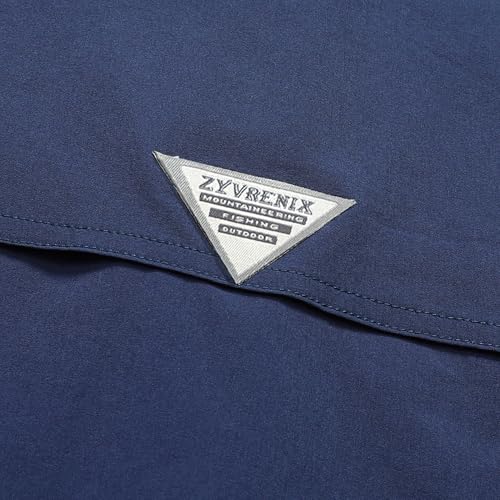 Zyvrenix Men's Short Sleeve Button Down Shirts with Pocket Deep Blue L - image 7