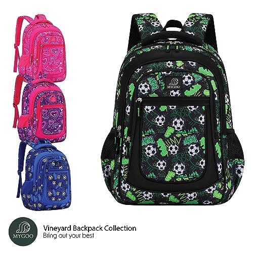 Boys' School Backpack | Vineyard Collection | Soccer Green | 17” Height 24L | Ideal for Teens2