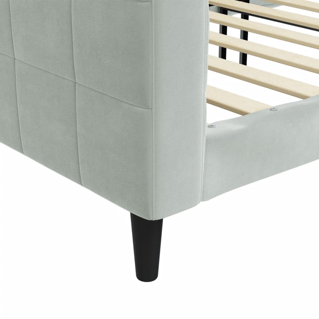 vidaXL Tagesbett Hellgrau 90x200 cm Samt