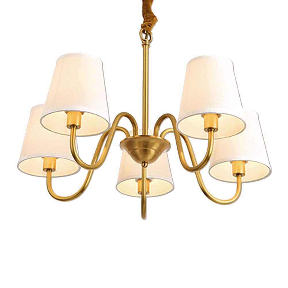 KUVAHECDH Copper American Style Chandelier,Living Room Bedroom Dining Room Lamp,Simple Modern Country Pastoral Chandelier,Vintage Ceiling Light,for Kitchen Home Dining Room