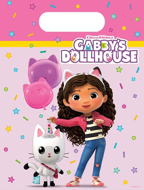 Procos Pochettes surprises en plastique Gabby Dollhouse Lot de 6 Multicolores 23 x 16,5 cm