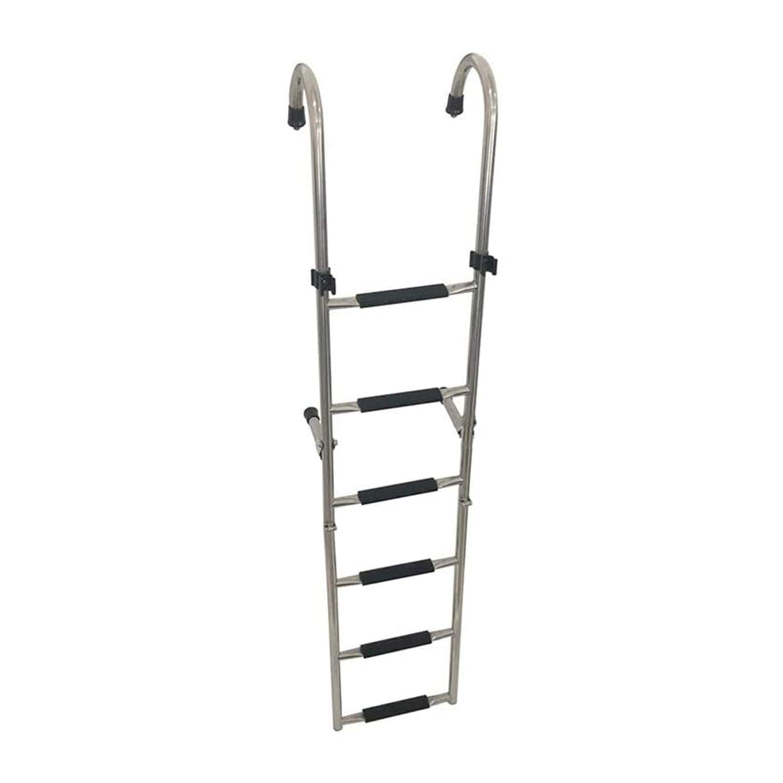 Buy ZXQZ Step Ladders 6 Step Stainless Steel Folding Boat Ladder, with