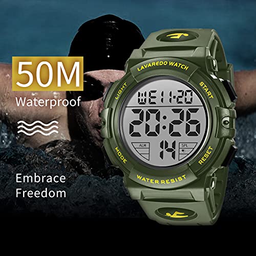 Image of L LAVAREDO Digital Men's Watch (Black Dial Black Colored Strap)