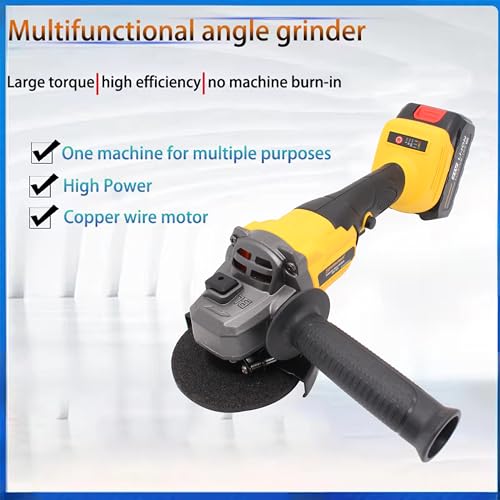 Image of Tomahawk CGR-1010 20V Brushless Cordless Angle Grinder with 2 x 4.0Ah Batteries & Charger | 4 Inch Disc | 3-Speed up to 8500 RPM | Trigger Lock | Heavy Duty & Durable Build