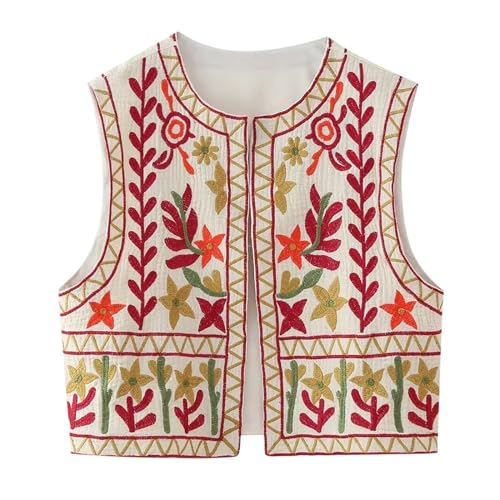 Gilet brodé court esprit bohème pour vos sorties citadines