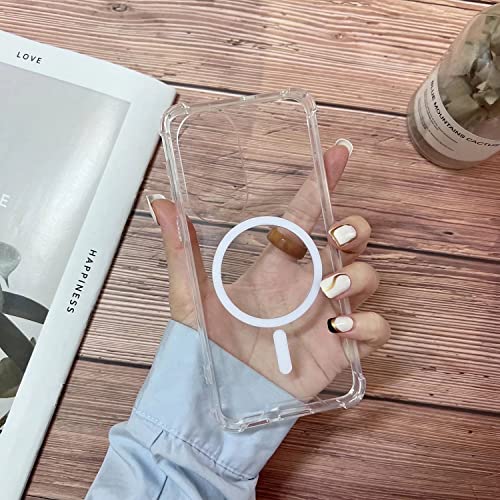 PingGoo Magnética Transparente Funda para Huawei P50, Compatible con MagSafe, Suave Silicona TPU Crystal Clear Cover Resistente a los Amarillos Espejo Funda para Huawei P50