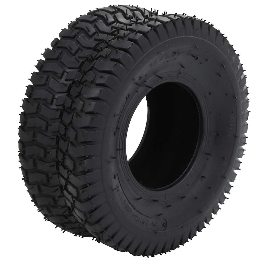 4-teiliges Schubkarrenreifen Schlauch Set 15x6.00-6 4PR Vollgummi Ersatzrad mit 2 Ventilen 160 kg für Sackkarren Handkarren Garten Hof Baustelle