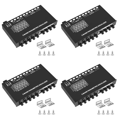 Ecualizador de audio Pyugxab de 5 bandas, ajuste gráfico y selector CD/AUX para amplificador