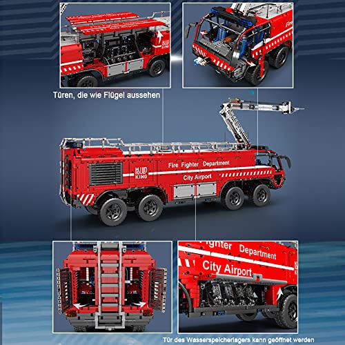 ASPAS MK 19004 Technik Flughafen Löschfahrzeug Mit 13 Motoren, 6653 Teile Technik Pneumatik Feuerwehr LKW Technic… – Bild 6