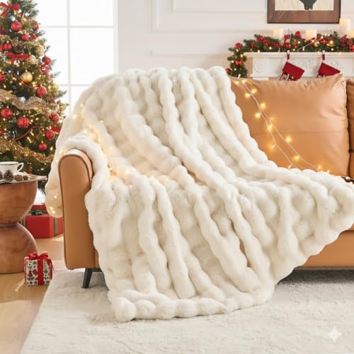 IKALIFE Weiche Kunstfelldecke Kuscheldecke Felloptik - Kunstfell Decke...