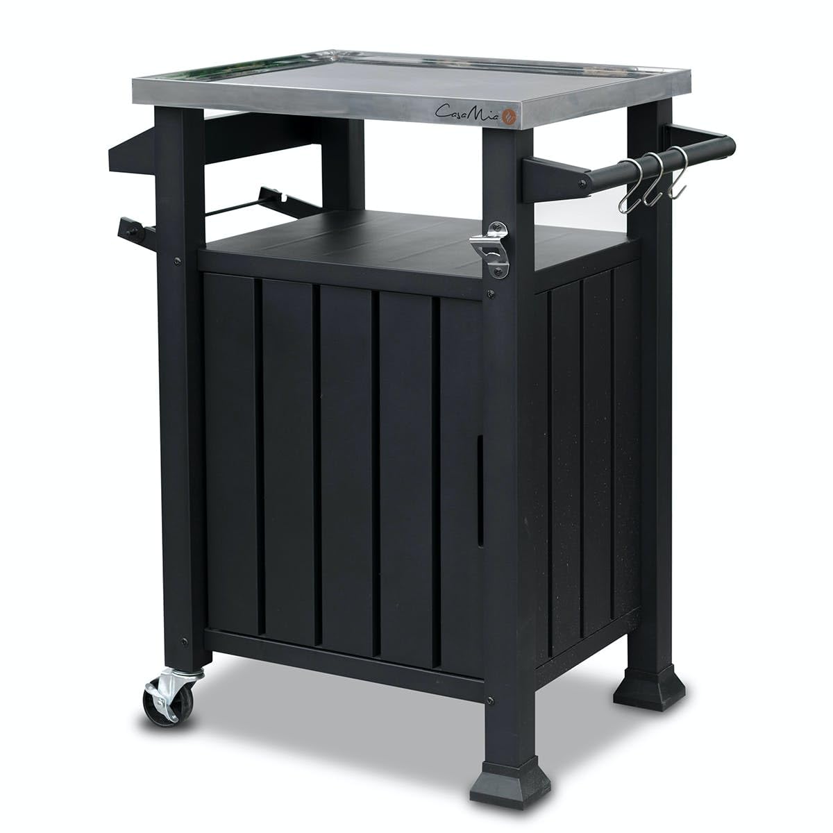 Casa Mia Pizza Oven Table - Outdoor Kitchen Trolley/BBQ Stand with Gas Bottle Storage