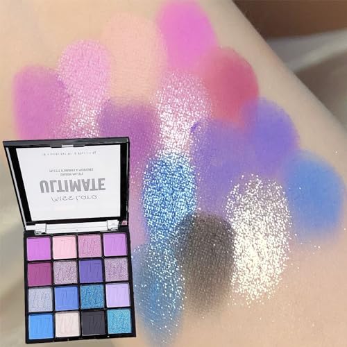 Xumann Purple Blue Eyeshadow Palette, 16Color Long Lasting Waterproof Eye Shadow Pallets for Women Make up - Image 3
