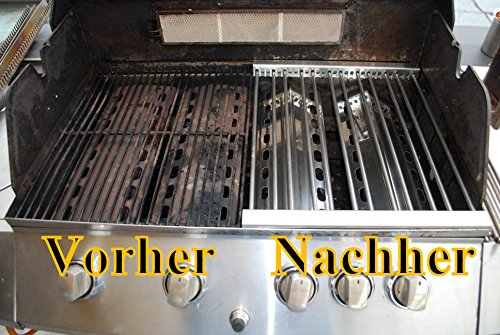Manufaktur Stollenwerk Griglia in acciaio inox Hz1BBQde variabile in tutte le misure e smontabile – V2A – Super ricambio per diverse griglie del gas – acciaio inox (16) (fino a 193 mm (8 tubi)