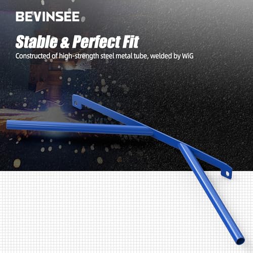 Image of Bevinsee Kidney Struts Rods Tuning V Brace Compatible with E46 323i 325i 328i 330i 1999-2006, High-Strength Steel, Powder Coated Surface, Blue