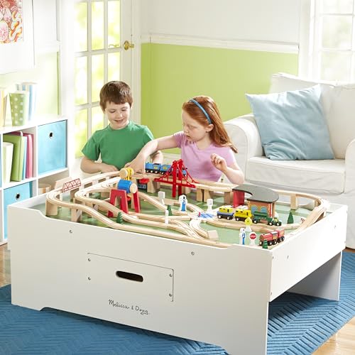 Melissa & Doug 2371 Deluxe Wooden Multi-Activity Play Table For Playroom - Kids Activity Table With Storage, Furniture, Train Table thumb #6