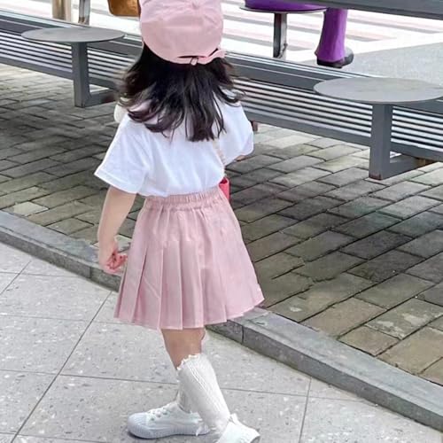 TTYAOVO Girl Skort Mini Flare Plain Pleated Skater Skirt Shool Uniform Size 130(6 Years, Pink) - image 6