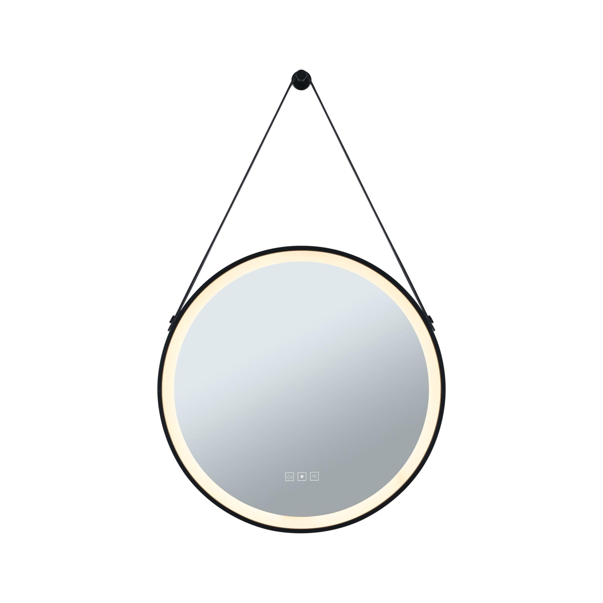 Paulmann 71089 LED Leuchtspiegel Mirra IP44 White Switch 750lm 230V 11,5W dimmbar Schwarz, Spiegel Badleuchte