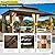 MELLCOM 12'x18' Hardtop Gazebo, Metal Double Roof Aluminum Gazebos with Curtain and Netting,Brown Permanent Galvanized Steel Pavilion for Patio, Lawn & Deck