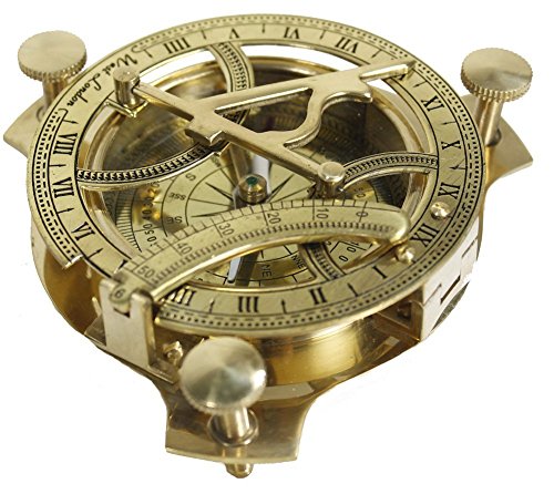 Brújula reloj de sol de metal Zap Impex para decoración de despachos y salones rústicos