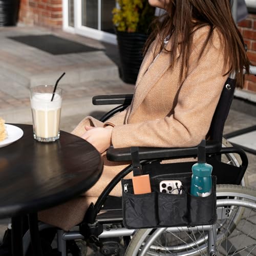 image for Zyghjort Wheelchair Side Bag, Wheelchairs Storage Bag Wheelchair Pouch