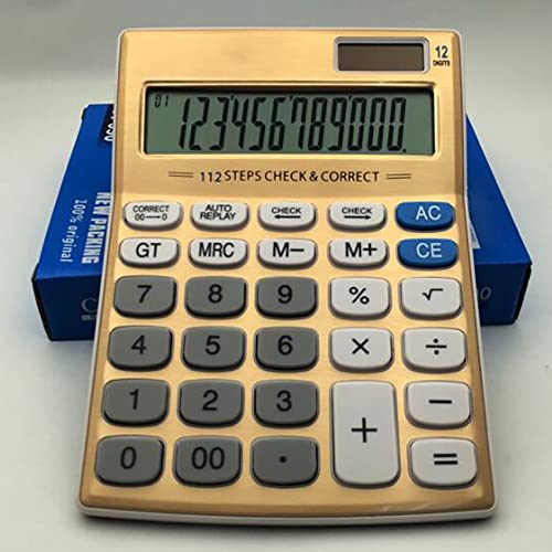 Kalkulator Złoto 12-cyfrowy Kalkulator słoneczny Podwójny zasilacz Biurowy Kalkulator elektroniczny Kalkulator studencki Kalkulator do egzaminów papierniczych