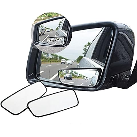 meioro 360° Rotate Blind Spot Mirror,Adjustabe Wide Angle Rear View Mirror HD Glass Convex Side View Mirror for Car(One pair) Cover