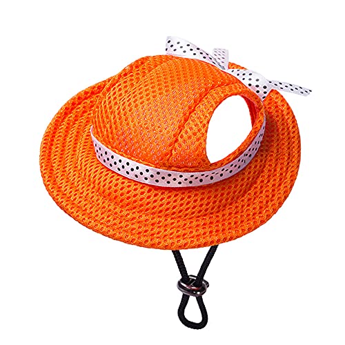 MaruPet Round Brim Princess Hat Visor Hat Pet Dog Mesh Porous Sun Hat with Ear Holes for Small, Extra Small Dog Teddy, Pug, Chihuahua, Shih Tzu, Yorkshire Terriers, Papillon M