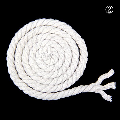 VVFi Black and White Twisted Cotton Rope 2mm-20mm Natural Thick Cords for Storage Basket Woven Nursery Decor, Gift Basket or Handmade Decorative Accessories 20 Meters 66 feet (White, 6mm)