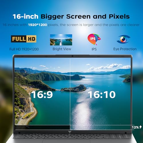 Image of MALLRACE Gaming Laptop,Ryzen R2544 Business Laptop Computer(Beat AMD Ryzen 5 3500U,up to 3.7GHz) 16GB DDR4 512GB SSD Window 11 Laptop with Webcam,Type-C,54.72Wh Battery,Numeric KB,Gray