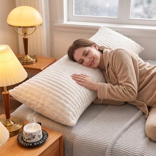 Housse corps moelleuse ivoire contre le sommeil agité