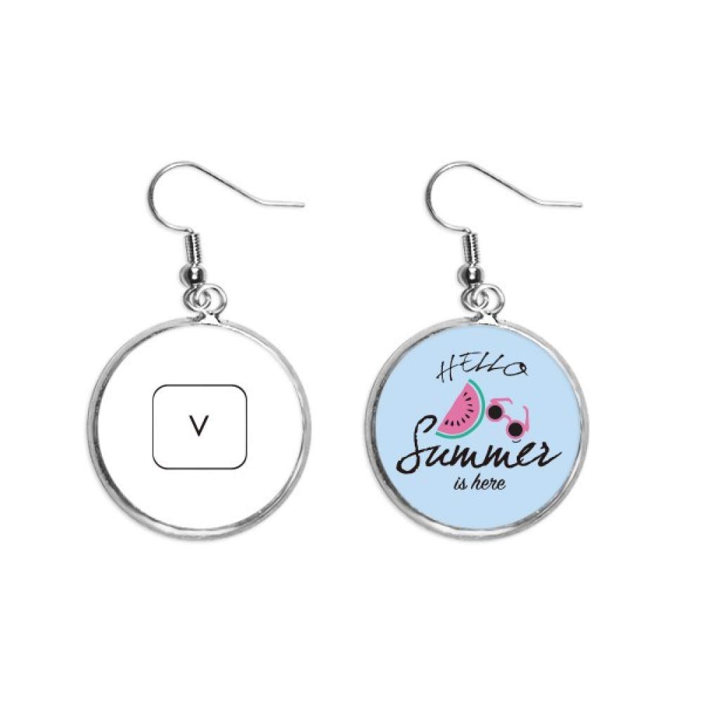 Pendientes de sandía con símbolo V de teclado para mujer 5