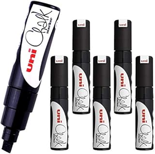 12 x Uni-Ball Wet Erase Liquid Chalk Marker Pens For Glass (Windows & Mirrors), Whiteboards, Signs And Non-Porous Blackboards (0.9-1.3mm Bullet Tip) - WHITE