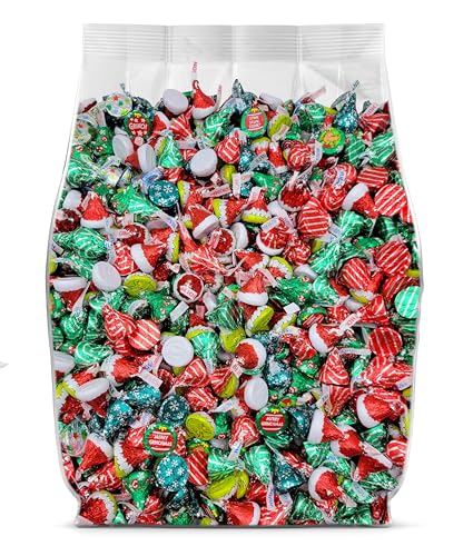 Yummy Chew - Christmas Kisses Chocolate Candy Variety Pack - 5lb Bulk Kisses and Hugs Chocolate Candy Individually Wrapped for Stocking Stuffers, Secret Santa, Gift Bags & Holiday Party Favors - Bulk Christmas Candy Assortment - Holiday Candy - 5 Pounds - -14%
