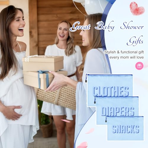 Image of 3pcs Hospital Bag Organizing Pouches for Labor and Delivery, Maternity Essentials Diaper Bag Organizer for Mom Travel (Blue, Large)