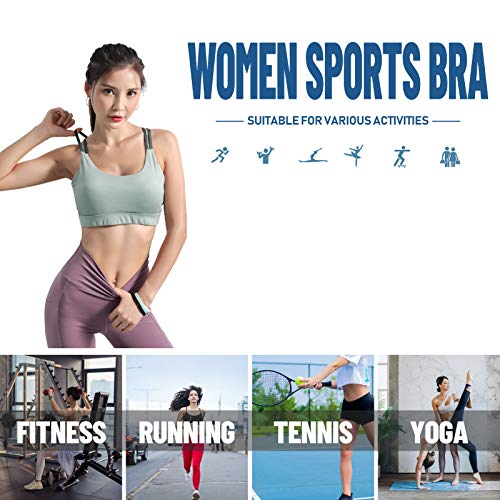 pedkit Sutiã esportivo feminino com decote em U, alças espaguete cruzadas, tops recortados, respiráv