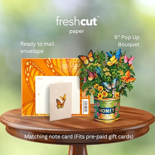Freshcut Paper 7407 Pop Up Cards, 6 Inch Mini Sized Forever Flower Bouquet 3D Popup Greeting Cards thumb #1