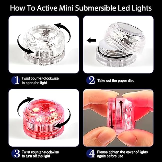 Submersible Led Lights with Remotes, Waterproof Tea Lights Candles Battery Operated RGB Color Changing Small Led Light for Vase Pool Pond Lantern Halloween(20pack)