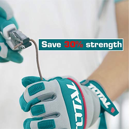 Image of TOTAL 8 Inch High Leverage Combination Plier, 30% Less Effort Cutting & Gripping Pliers, Chrome Vanadium Steel Heavy Duty Linesman Plier with Anti-Slip TPR Handle for Electricians & Home Use