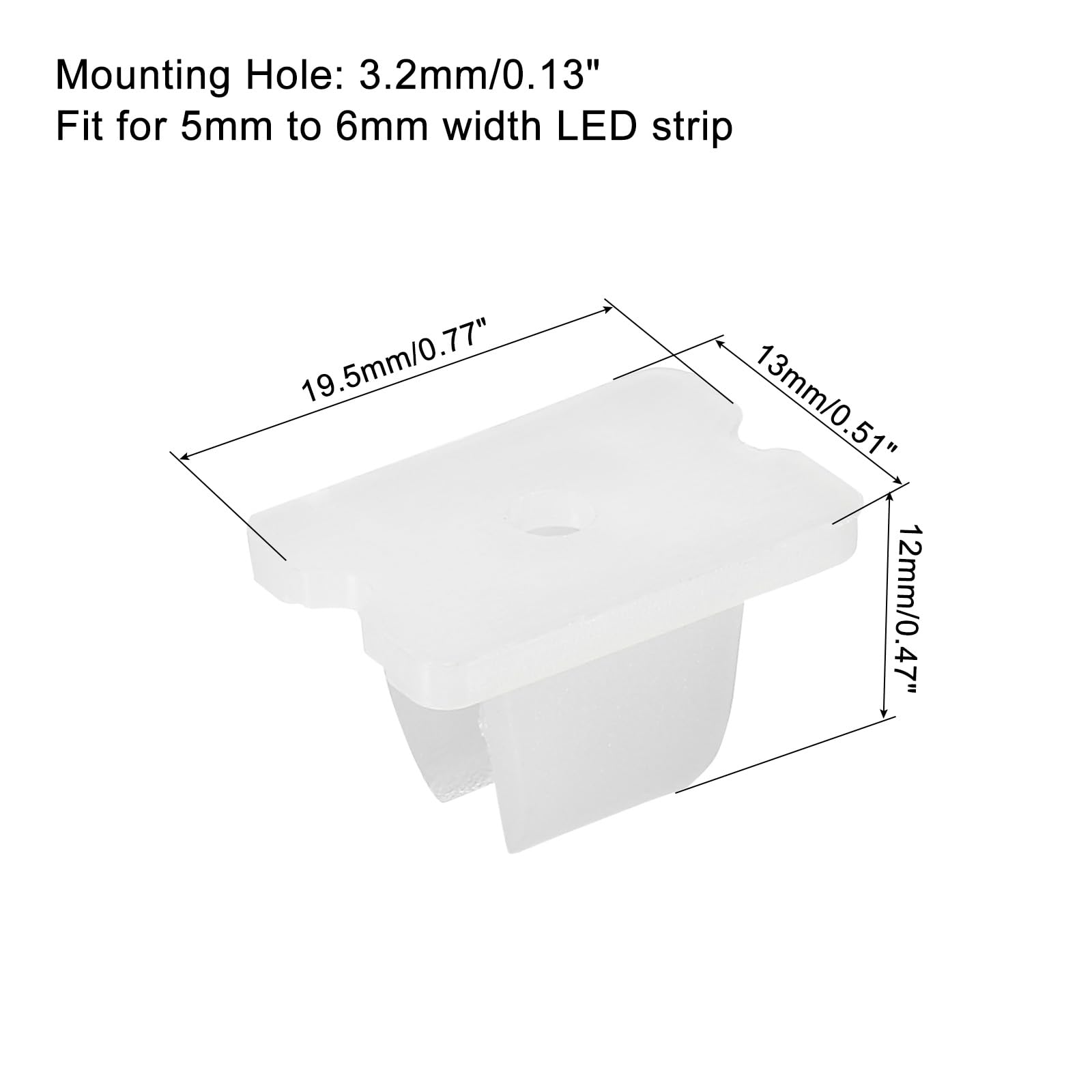 MECCANIXITY Waterproof LED Strip Mounting Clips Holder Mounting Bracket Support Fixing Clamps Fit 5mm to 6mm Silicone LED Strip Lighting, Translucent Pack of 30 — Amazon image 2