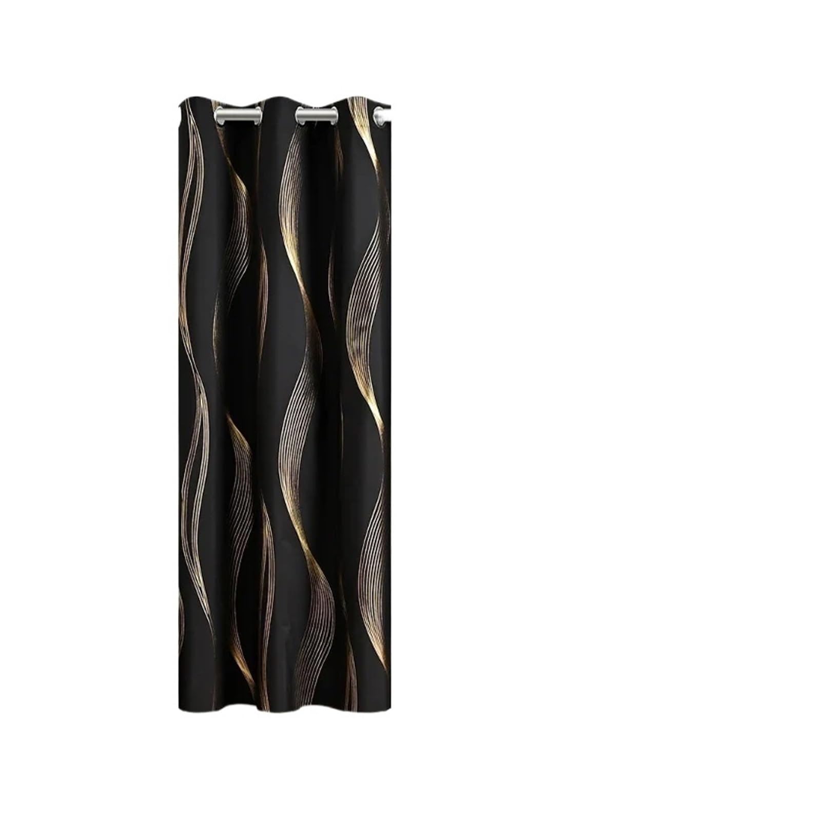 Rideaux occultants vagues noires salon chambre décor 132x241cm