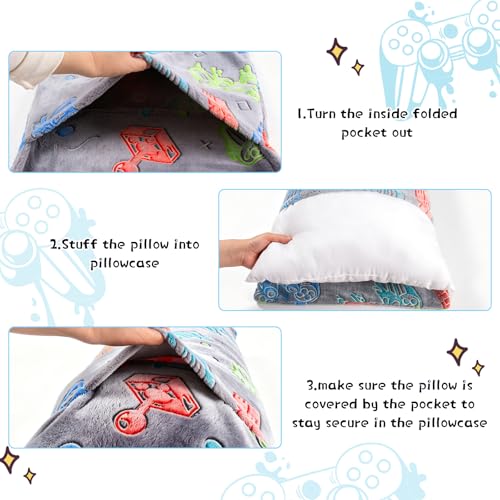 Image of Cloele Body Pillow Cover,Grey Game Controller,Glow in the Dark,21x54 in | Full Length Pillow Case,Long Pillow Cases,Ultra Soft, For Kids Boys, Decorative, Body Pillow Pillowcases
