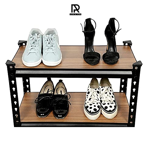 Image of Ash & Roh Adjustable, Heavy Duty Storage Shelving Unit Boltless [Laminate Sheet] Kitchen, Office, Dorm, or Garage,Shoe Rack (3 Section [2'3 inchX2 inchX1 inch])